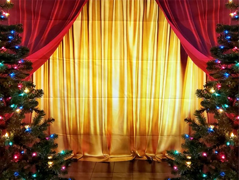 GYA Golden Red Curtain Party Backdrop 7x5ft Theater Masquerade Prom Background Kids Family Business Magic Show Circus Carnival Graduation Party Birthday Cake Table Banner - Image 5